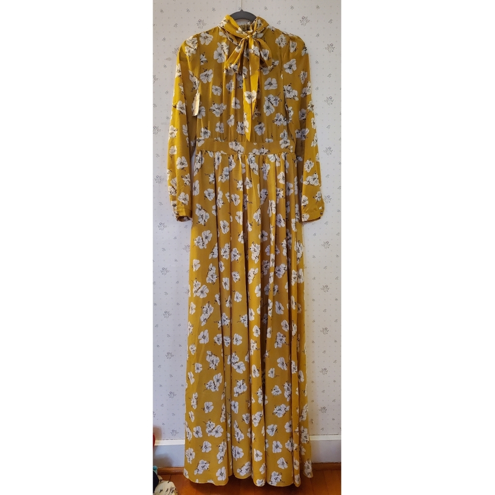 Mustard floral dress
